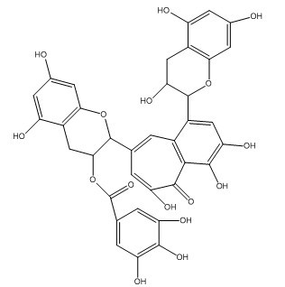 茶黃素-3-沒食子酸酯結構式